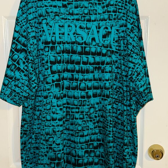 AUTHENTIC MENS VERSACE CROCODILE T-SHIRT MEDIUM OVERSIZED FIT - Picture 8 of 10